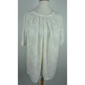 Ann Taylor women white off short sleeve top sz. S